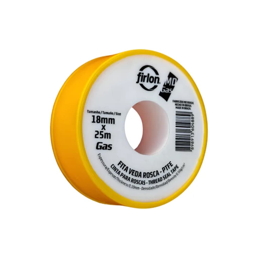Fita Veda Rosca Md Gás Firlon 18mm x 25m Pastiflour Multiuso