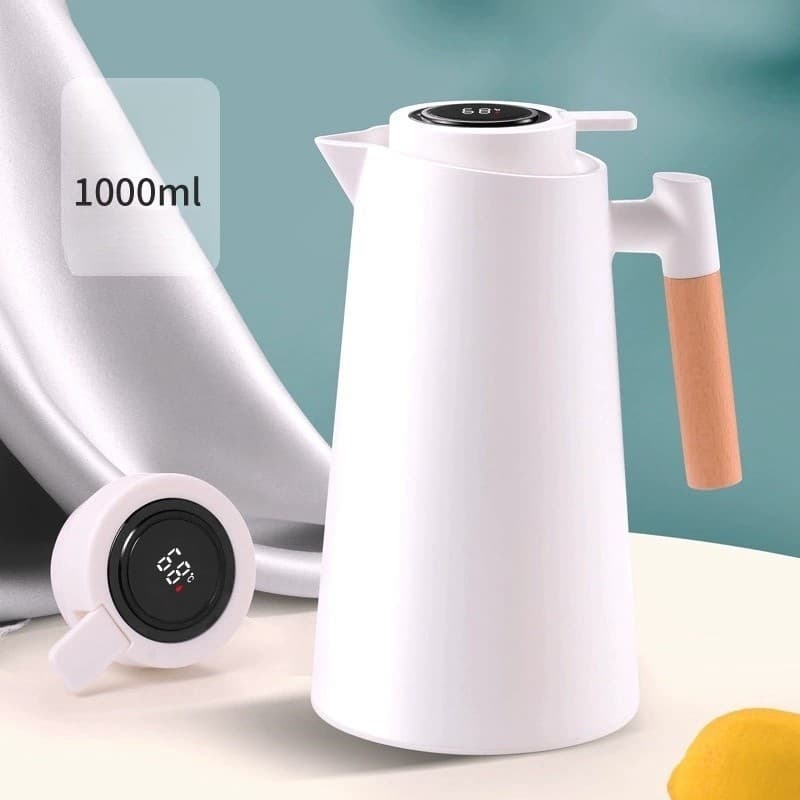 Garrafa térmica de grande capacidade de 1L, isolamento de aço inoxidável 304, portátil, à prova de vazamentos,