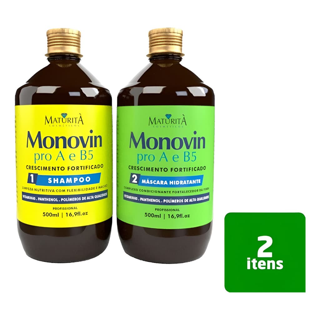 Monovin Pro A E B5 Crescimento Capilar Shampoo E Máscara