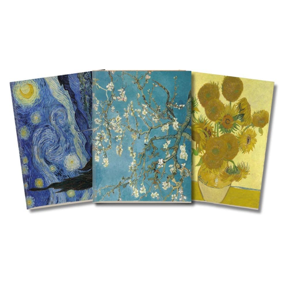Kit 3x Cadernetas Van Gogh Papel Pólen A5 40 Páginas