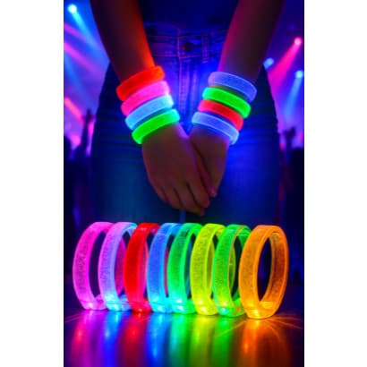 Pulseira Led Neon Kit 50 - 60 - 70 - 80  Coloridas Festa Aniversário Rave Balada