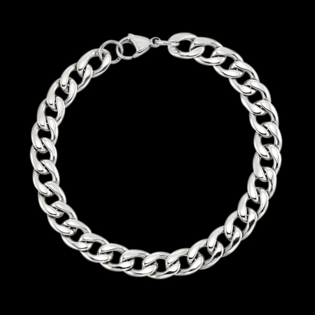 Pulseira Masculina Cordão Grumet Aço Inox Legítimo Cirúrgico Prata Original