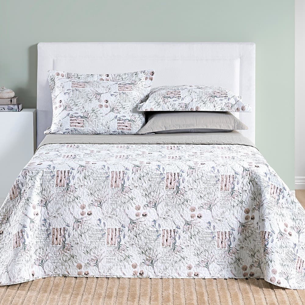 Cobre Leito Colcha Cotton Estampada 200 Fios Algodão King