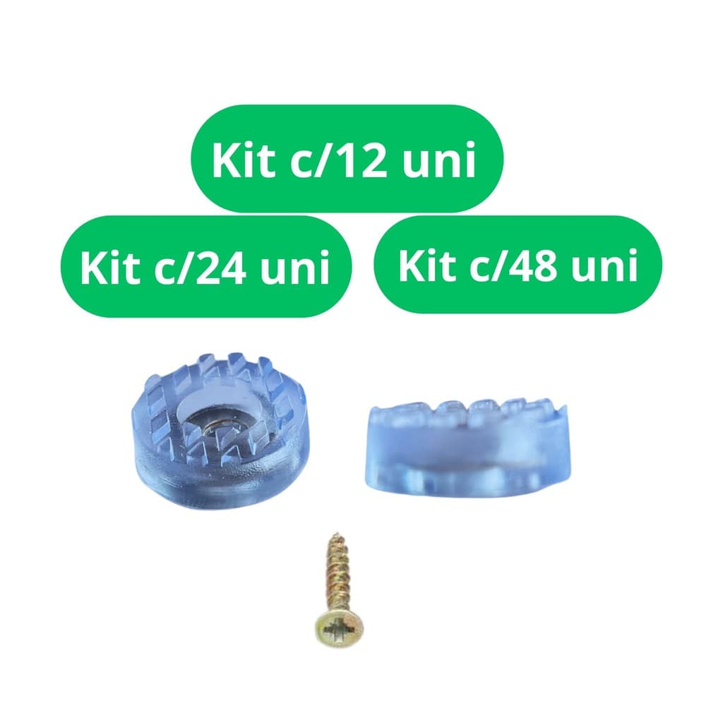 Sapata Pé de Silicone Antiderrapante c/ Arruela p/ Móveis 18mm e Parafusos