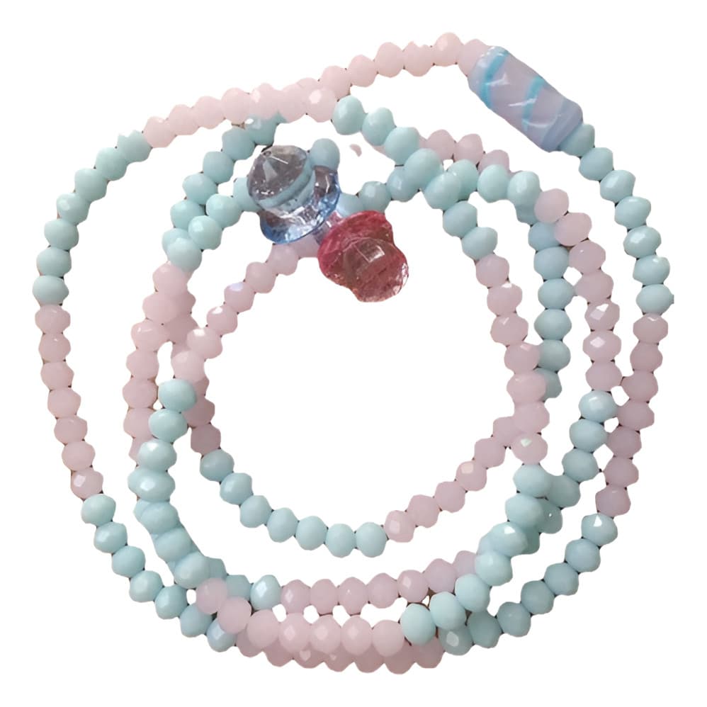 Guia Fio Colar Cosme Damião Erê Rosa E Azul 60cm Umbanda