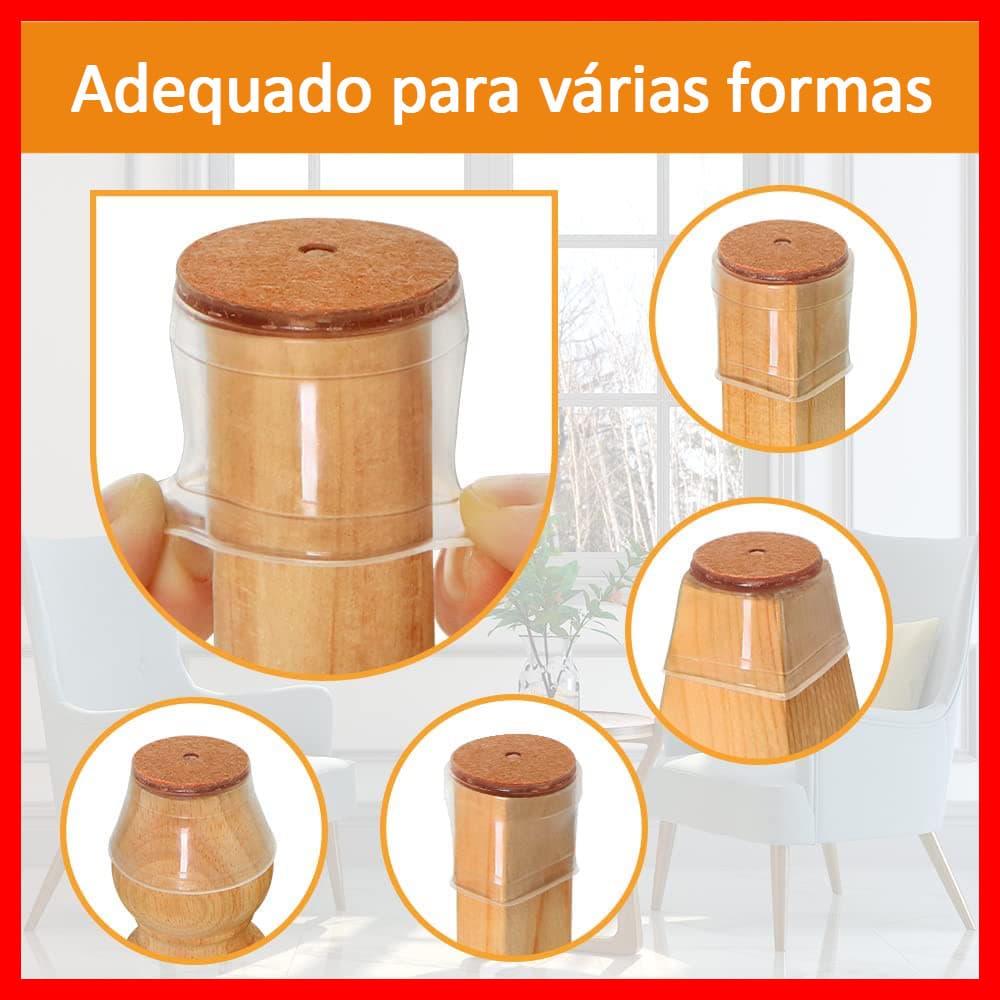Kit de 30 protetores para pés de mesa e cadeira, silenciosos e antiderrapantes, com base de silicone