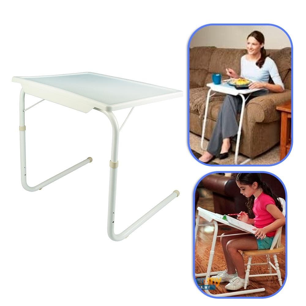 Mesa Multifuncional IdealPara  Notebook Estudos Lanches Em  Metal 52x40X71CM COM 6 Níveis Altura