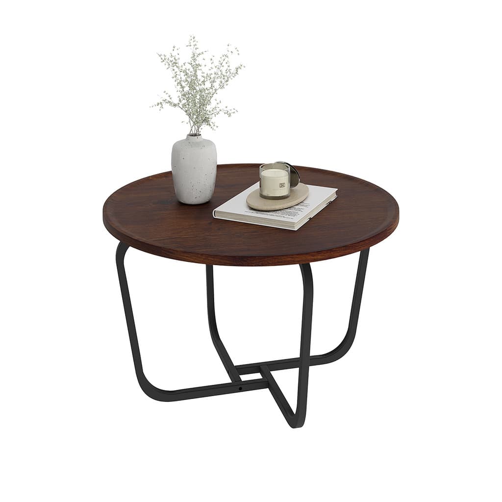 MESA DE CENTRO REDONDA SALA CANTO CARBON LUXO 60CM