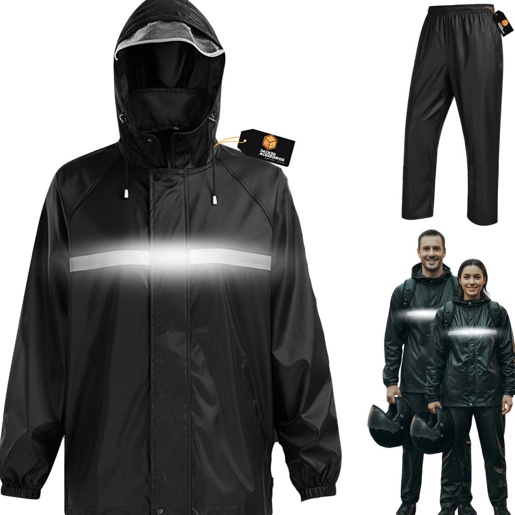 Conjunto Capa Chuva Impermeável Moto Calça Blusa Gorro