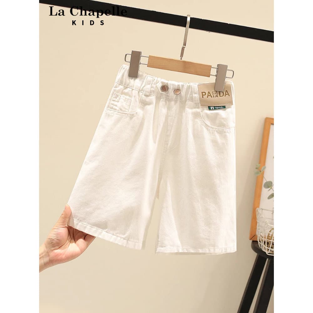 Lasherbell roupas infantis meninas Shorts verão estilo fino Campus estilo solto calças médias moda crianças casuais calç