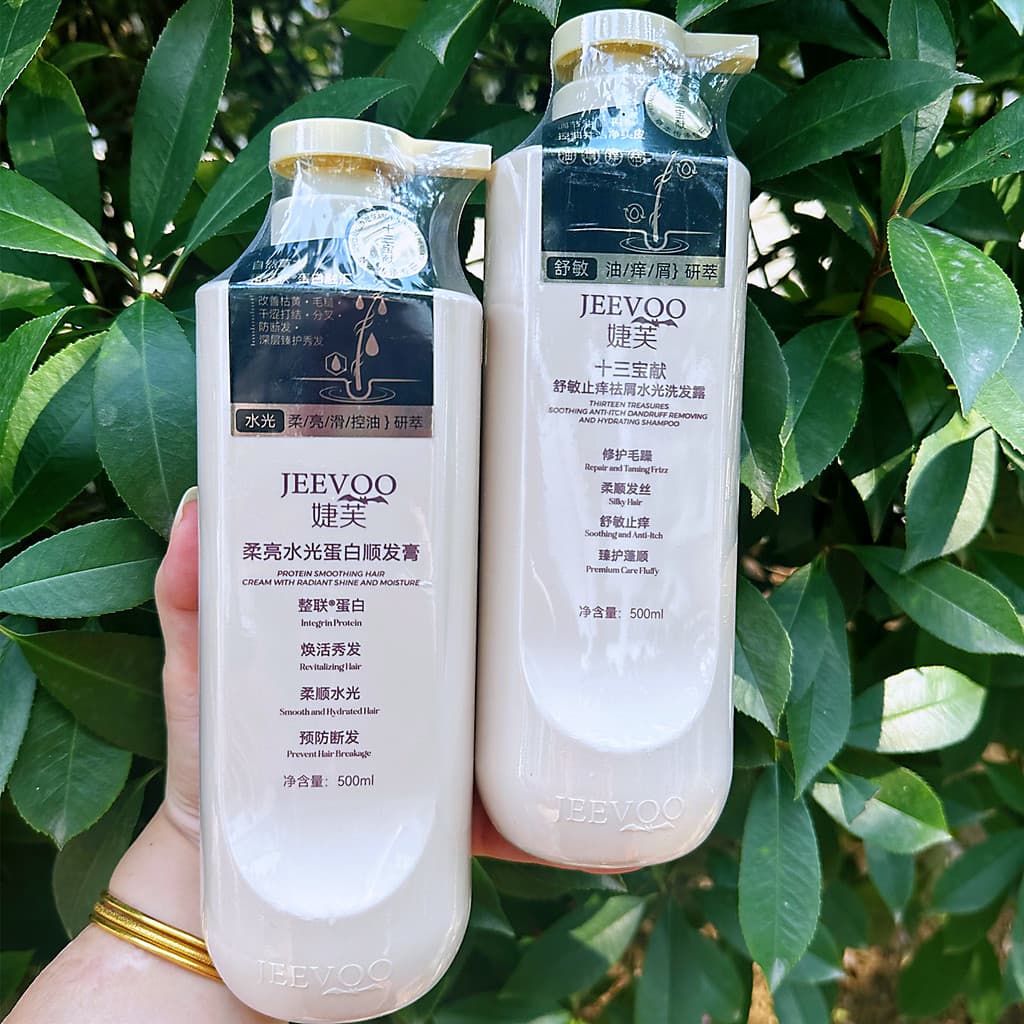 Jeff Treze Tesouros Presente Calmante Sensível Anti-coceira Anti-caspa Água Brilho Shampoo Reparação Frizz Oil Contro