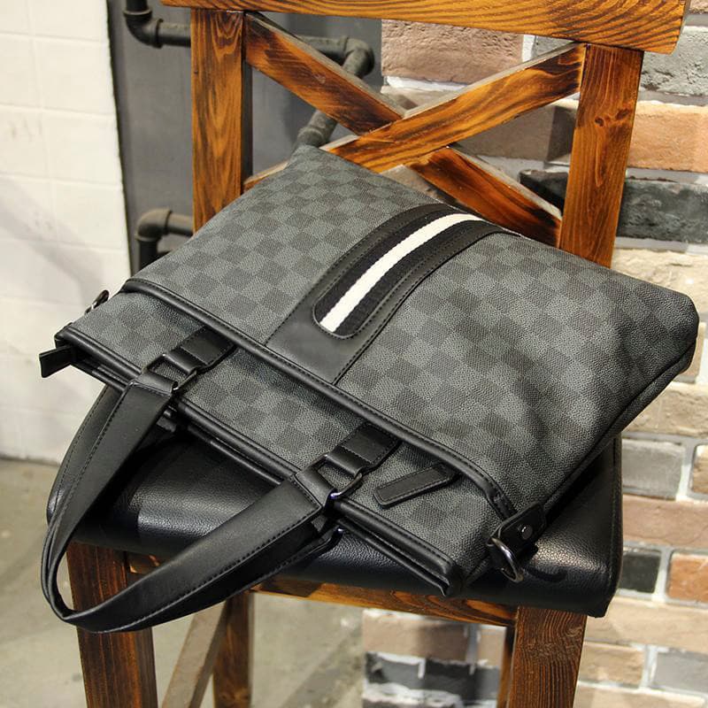 Bolsa simples na moda bolsa de negócios maleta masculina bolsa de computador xadrez versão coreana bolsa mensageiro de o