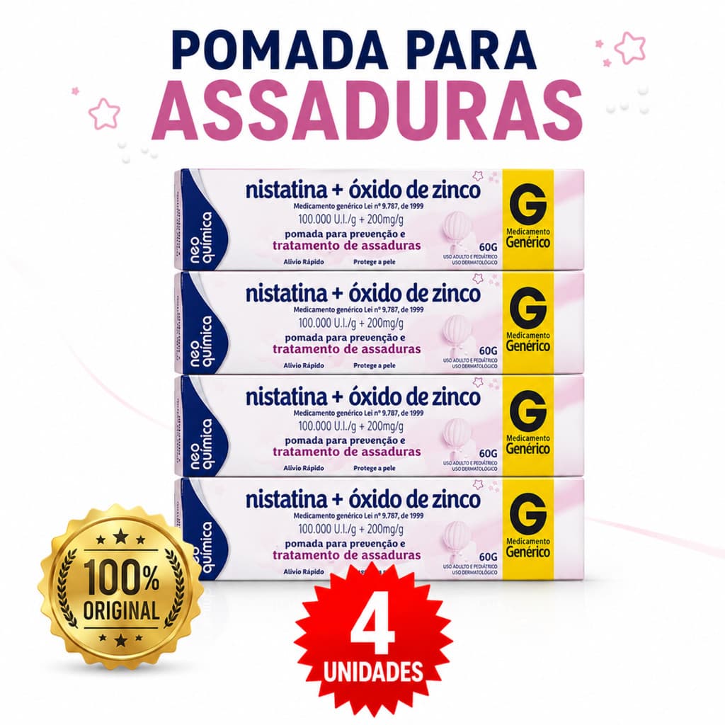Kit Pomada para Assaduras Óxido de Zinco 60g Protege e Hidrata a Pele - Envio Imediato