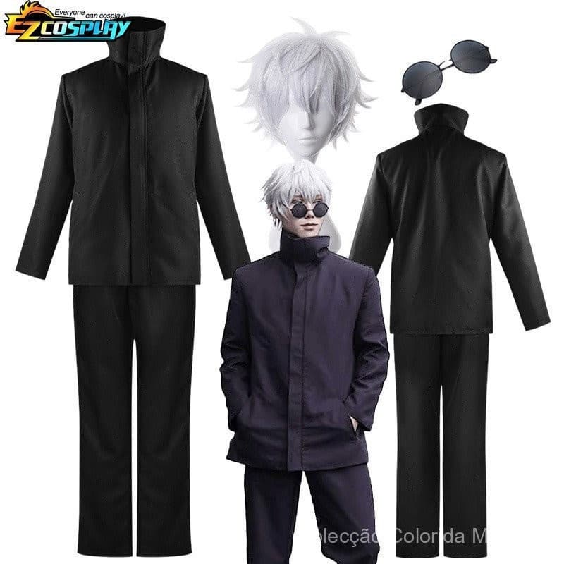 Fantasia de Cosplay do Gojo Satoru do Anime Jujutsu Kaisen para Halloween Casas LIVS J9FC WUIE PRWB