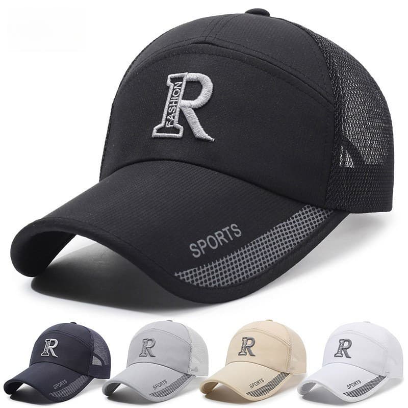 Boné De Beisebol De Malha Respirável – Chapéu De Sol Com Aba Estendida Para Homens , Esportes Ao Ar Livre R6CJ