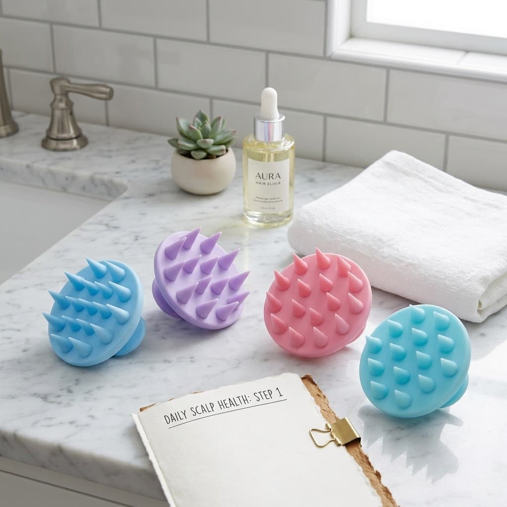 Massageador Capilar De Silicone Beauty Flash Escova Massageadora Couro Cabeludo Banho Cabelo Shampoo Relax