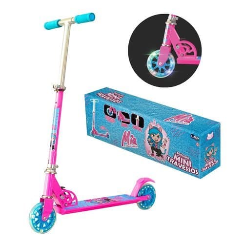 Mini Patinete Infantil Azul Rodas Led Ajustavel Altura Seguro Leve Infantil
