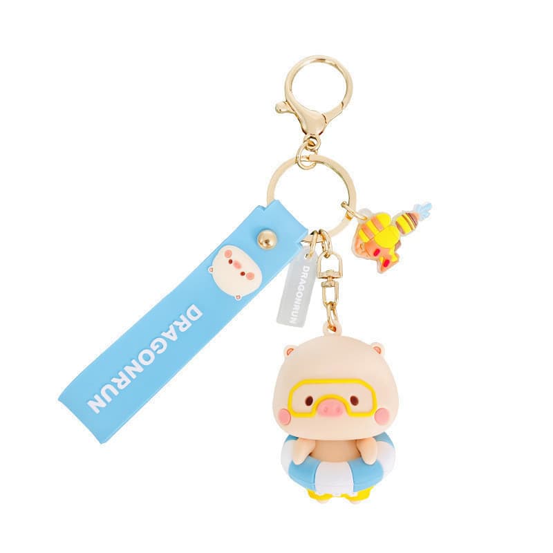 Bonito bonito criativo Piggy bonito piscina festa carro chaveiro saco pingente casal pequeno presente decoração