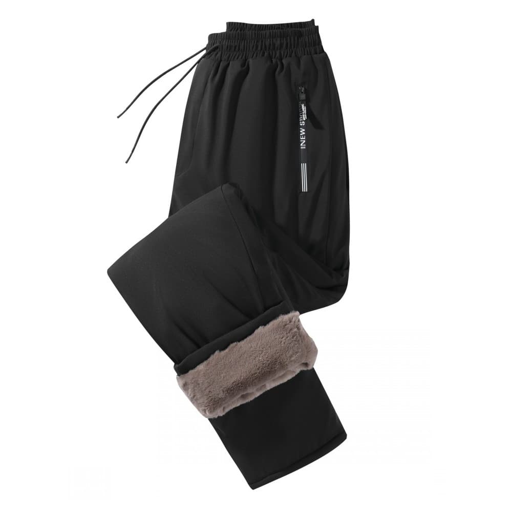 Calças de algodão para idosos de meia-idade forro de lã masculino engrossado pai roupas de inverno à prova de frio calça