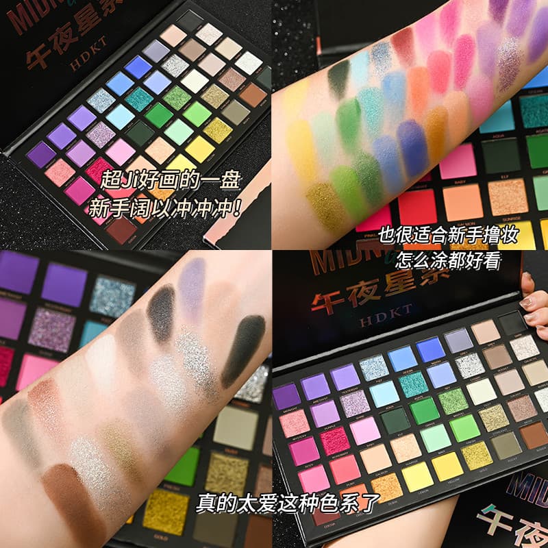 Paleta de sombras coloridas maquiagem artista dedicado palco maquiagem mostrar azul roxo verde paleta de maquiagem cos c