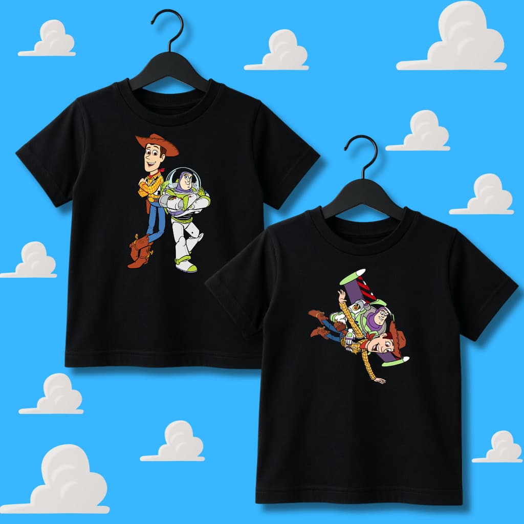 Kit 2 Camisetas Infantil Juvenil Desenho Toy Story Brinquedos - 2 a 16 anos - 100% Algodão