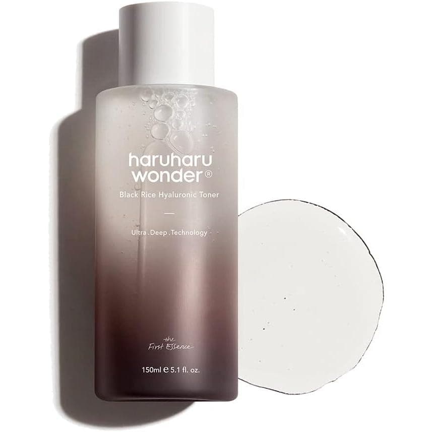 haruharu Wonder Black Rice Hyaluronic Toner, Hidratação Profunda, Pele de Vidro, Ácido Hialurônico, Óleo de Lavanda, Pre