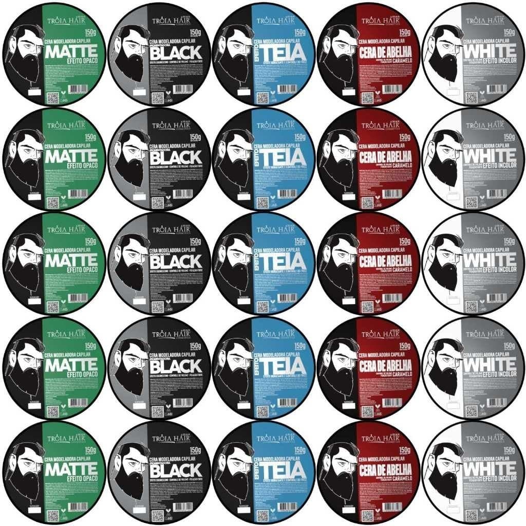 25 Pomadas Modeladoras Mistas 150g Atacado - Tróia Hair