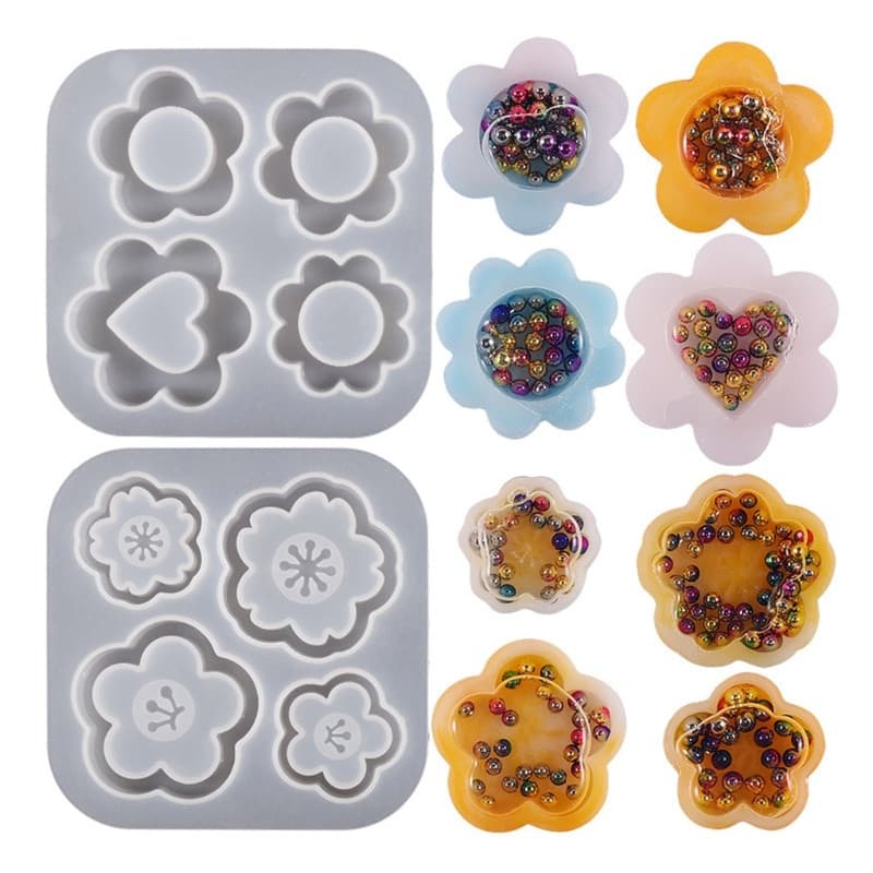 Molde Epóxi De Silicone De Areia Movediça Estone DIY Chaveiro De Artesanato Para Namorados
