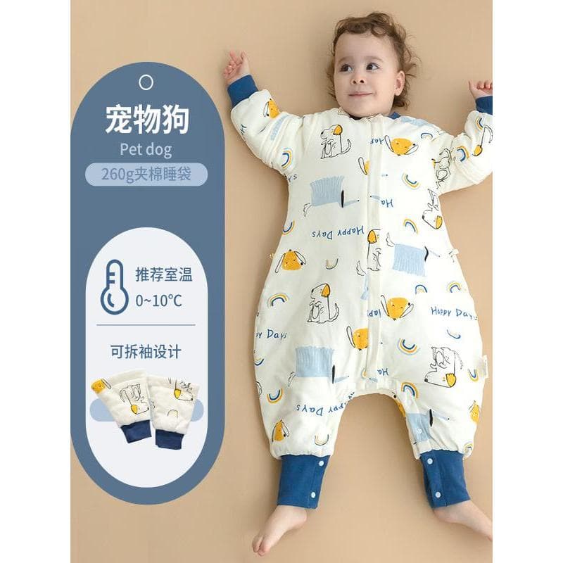 Saco de dormir do bebê outono inverno engrossado algodão puro pijamas do bebê jardim de infância crianças ar condicionad