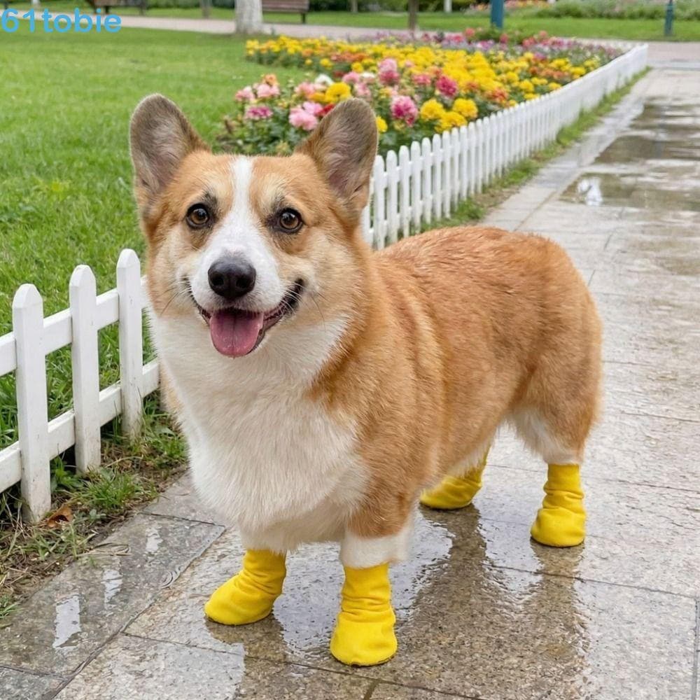 Sapatos De Chuva Para Balão De Estimação TOBIE , Capa Elástica À Prova D'água Pés De Cachorro , Capas De Sapato De Látex
