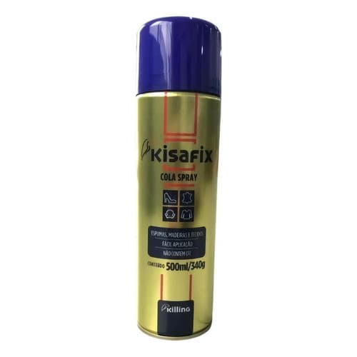 Cola Contato Spray Madeira Espuma Carpetes Kisafix S/toluol Amarelo