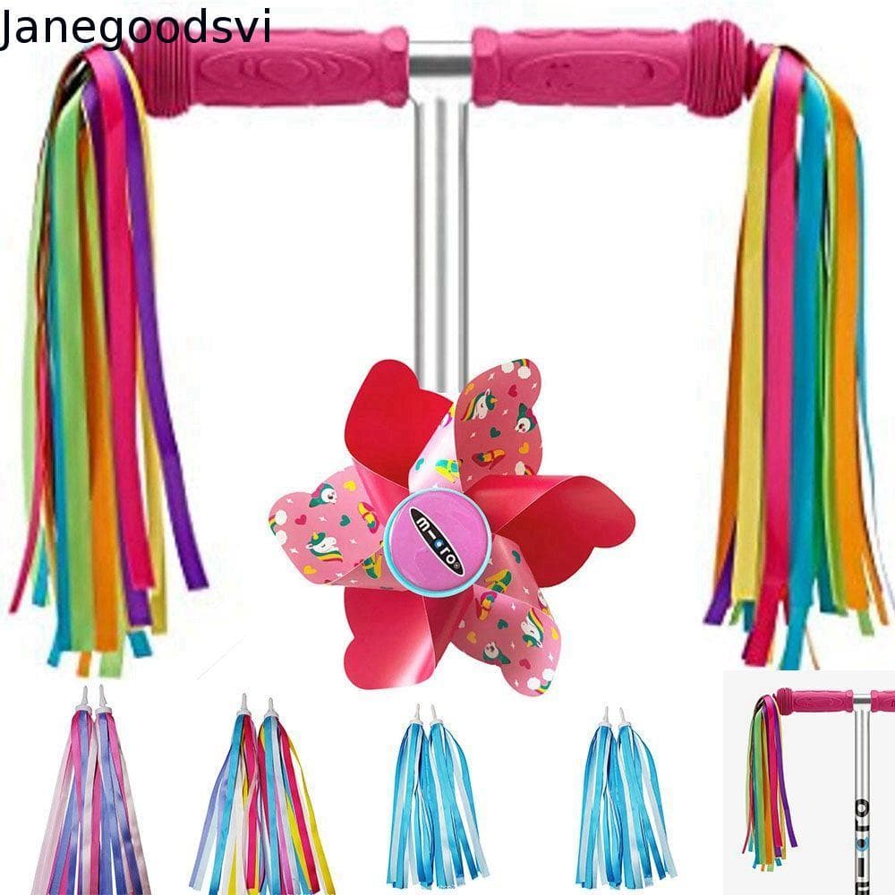 2 Pares De Borlas Brilhantes E Coloridas Para Guidão - Decoração De Bicicleta, Patinete E Triciclo Infantil