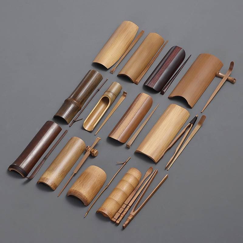 Cerimônia de chá de bambu artesanal, peça única, seis cavalheiros, conjunto de três peças, fabricante de conjunto de chá