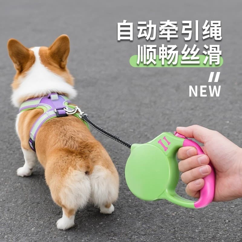 Trela do cão retrátil automática trela de caminhada do cão pequeno médio tamanho cão gato cinta peito Teddy filhote de c