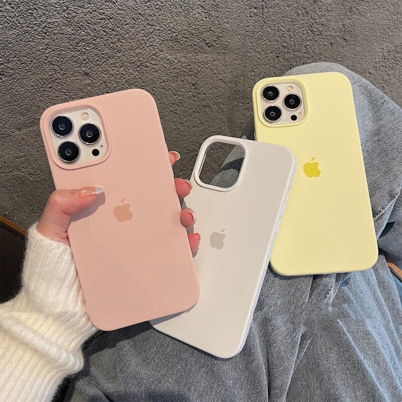 Capa Com Logotipo De Silicone Líquido Para iPhone 17 16 15 14 13 12 11 Pro 14 15 16 Plus Max Macia Original