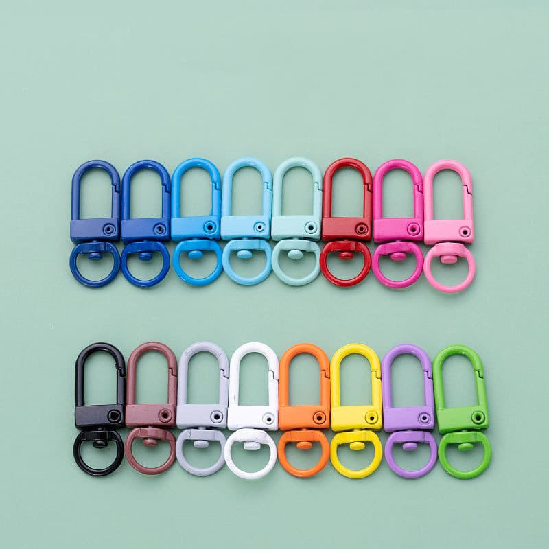 50 Ganchos de Metal Coloridos com Fecho de Lagosta para DIY, Fabricação de Joias, Chaveiro para Cães, Pulseira 1AIC