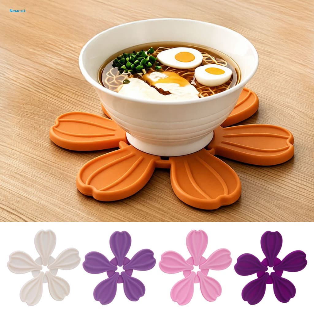 { Newcat } Tapete De Isolamento Térmico De Cozinha , Porta-Copos Resistente Ao Calor , Design Versátil De Estilo Pétala