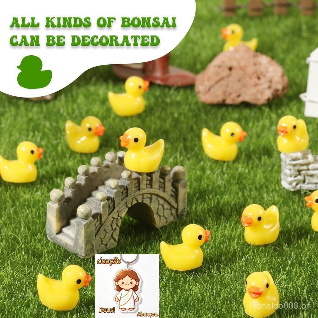 120 Patinho Amarelo, Mini Resina, Figura de Pato Miniatura, Decoração Artesanal