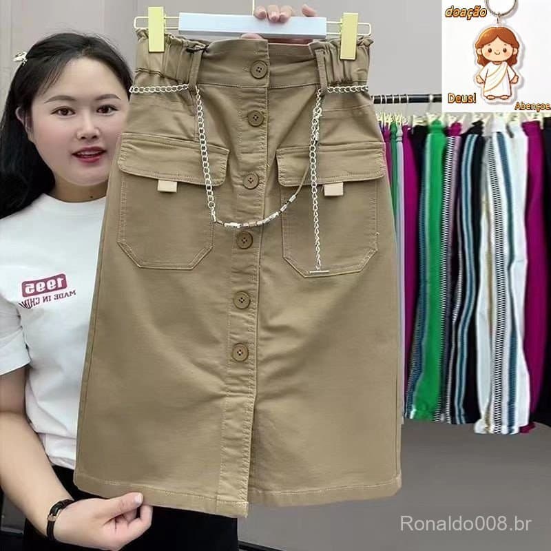 Novo Vestido de Verão Puro Algodão Primavera Versão Coreana Metade Saia Half Skirt Produtos das Mulheres Europeias One B