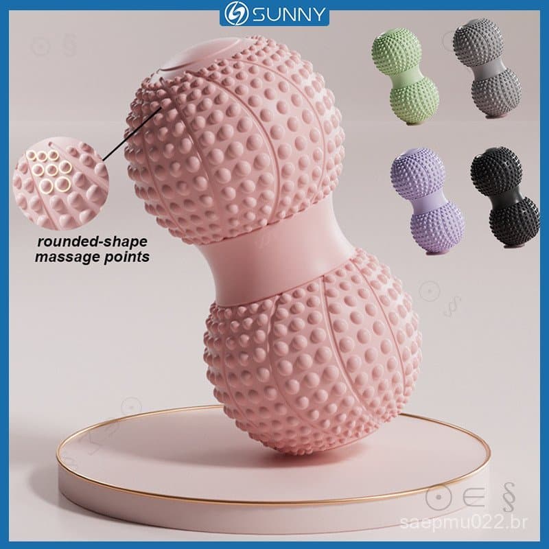 Bola de Massagem SunnyFit Peanut TPE, Bola Dura para Alívio da Dor Muscular nas Costas, Pés, Ombros, Pernas, Bola de Fás