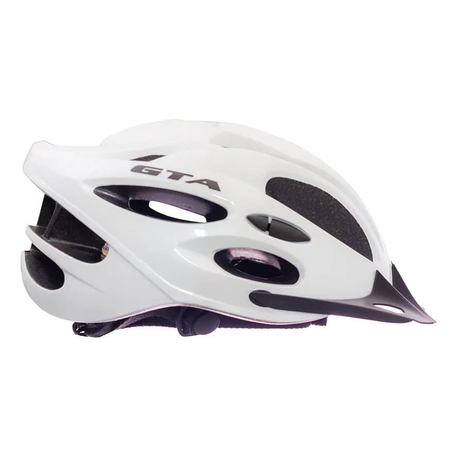Capacete MTB GTA Inmold Start Branco Com LED e Viseira Removível M 54-58