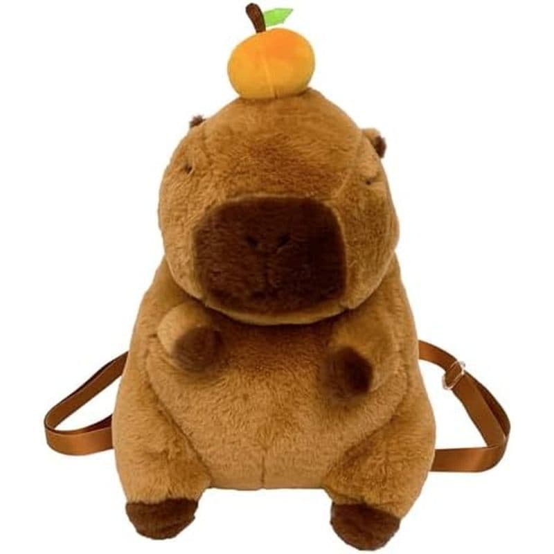 Y2K Kawaii Capivara Mochila De Pelúcia Para Mulheres Bolsa De Viagem Marrom Engraçada Casual Presente Ao Ar Livre (Capyb