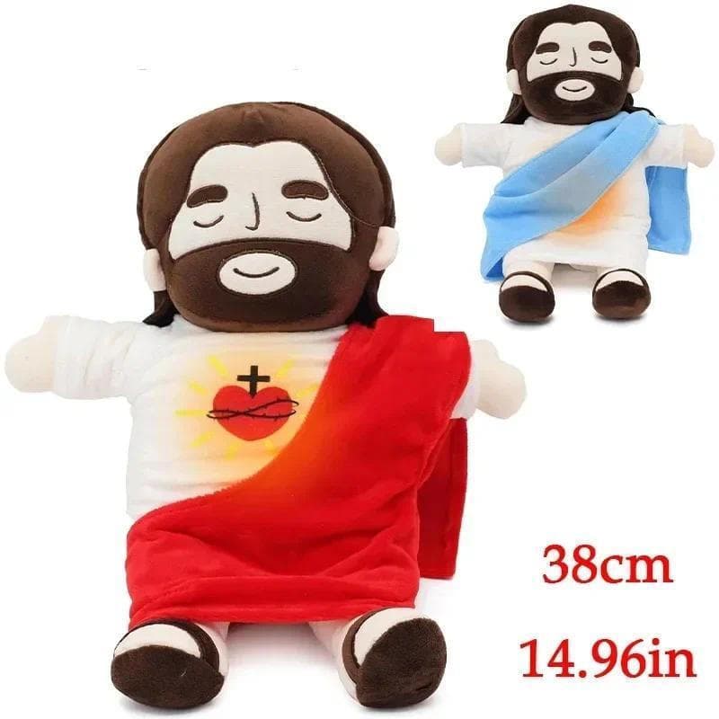 Brinquedo de Pelúcia Jesus Respirando de 38cm, Boneca de Conforto para Bebês com Quatro Modos Ajustáveis, Presente Music