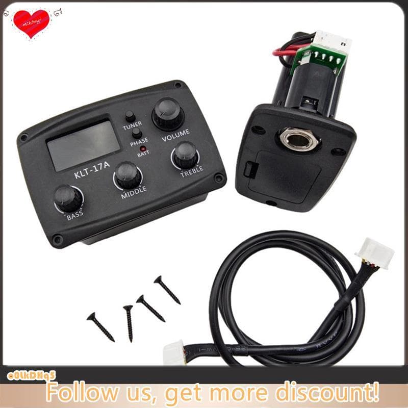 - Pré-Amplificador De EQ De Guitarra Acústica 17A , Com Afinador De Procedimento Digital , Equalizador De 3 Bandas , Peç