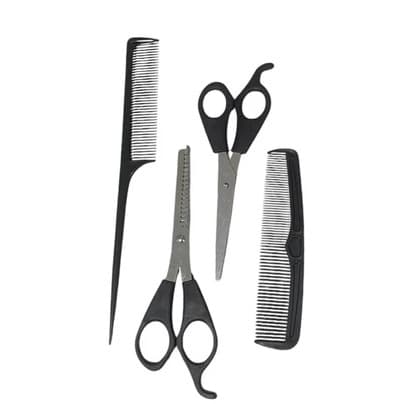 Kit Cabeleireiro Com 2 Tesouras 2 Pente Barbearia Barbeiro