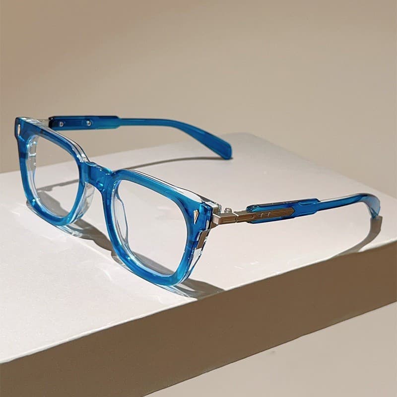 Armação de Óculos de Alta Qualidade com Lentes Bloqueadoras de Luz Azul, Material Óptico, Design com Rebites, Estilo A8N
