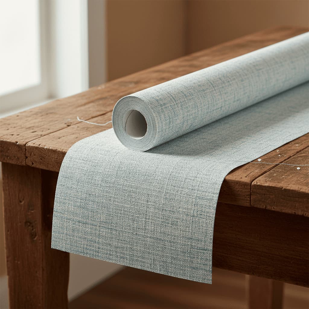 Papel de Parede Autocolante Linho Verde Aqua Alta Qualidade Importado Modelo à Prova D'água