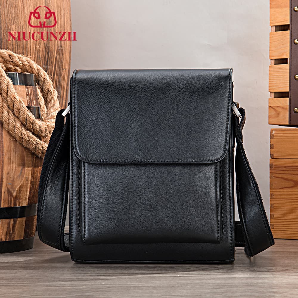 Cross-Border venda quente Crazy Horse couro bolsa de ombro masculina bolsa mensageiro de couro genuíno Retro bolsa de om