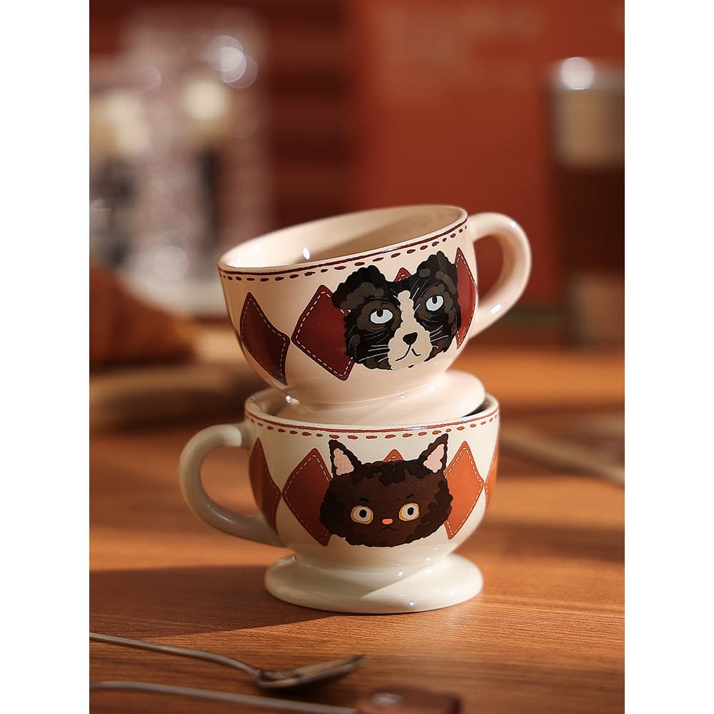 Retro italiano xícara de café nicho requintado pequeno copo Mini Latte cerâmica bonito casal caneca menina