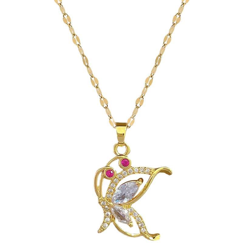 Colar De Moda Leve E Luxuoso Com Borboleta De Zircônia Para Mulheres